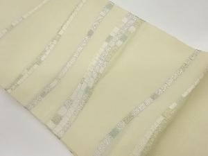 すくい織変わりよろけ横縞模様織出し夏用名古屋帯